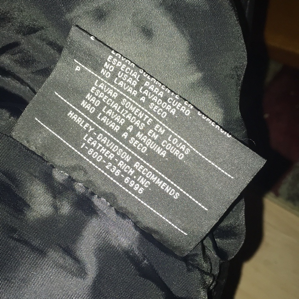 Black Harley Davidson Leather Vest. Vintage. - Picture 5 of 6